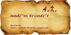 Asbóth Kristóf névjegykártya